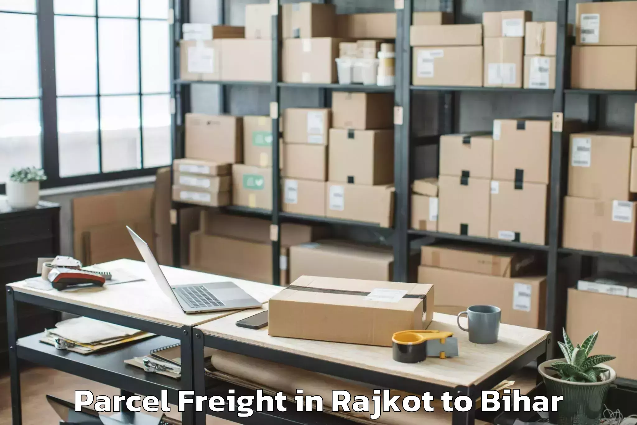 Book Rajkot to Islamnagar Aliganj Parcel Freight